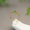 Full green natural grade A jadeite cabochon ring
