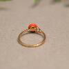 Natural deep sea red organic ruby ring