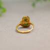 Spicy green natural A-grade jade gourd live ring