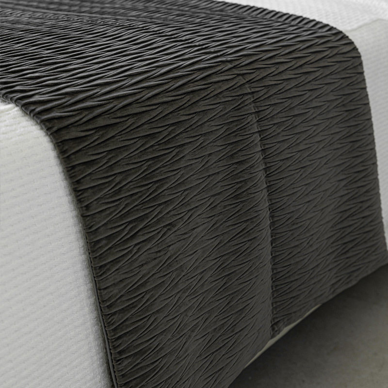 灰色绒面压褶酒店床品套件现代简约样板间床旗床尾巾民宿抱枕,淘宝优惠券,粉丝福利购,淘宝优惠卷