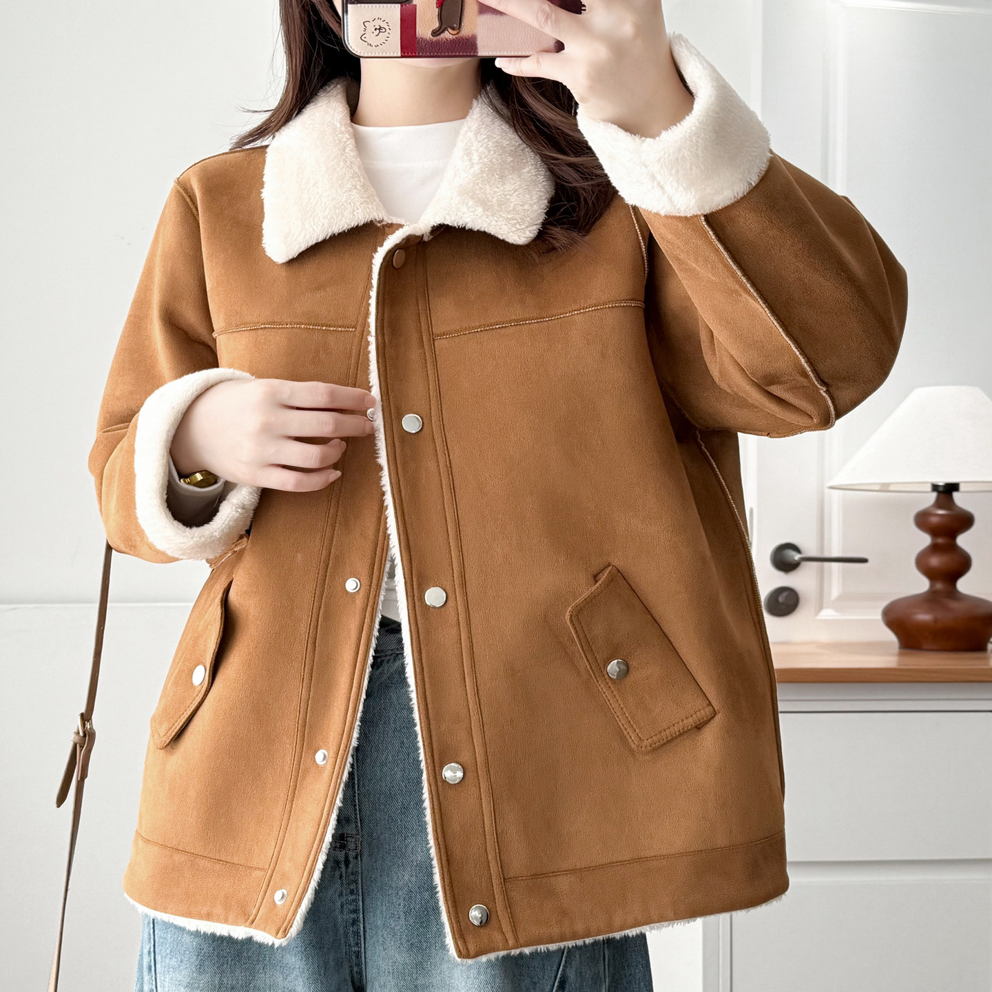 2025冬季新款加厚皮毛一体翻领外套200斤胖mm森系保暖休闲棉服女,淘宝优惠券,粉丝福利购,淘宝优惠卷