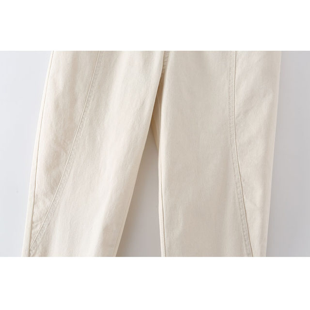 Washed cotton casual pants moderate commuting Korean version