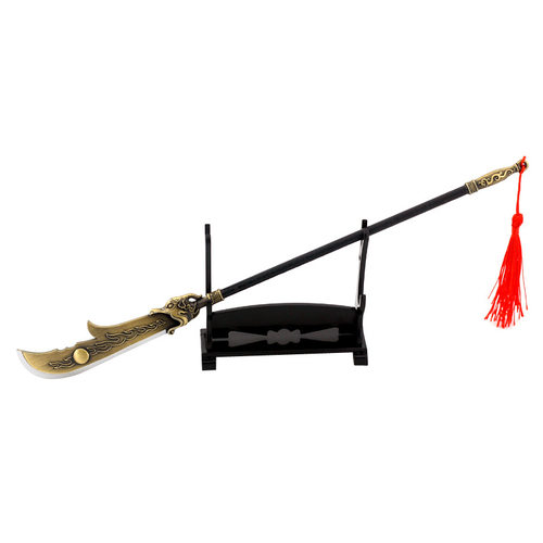 三国演义冷兵器周边 大号关羽青龙偃月刀金属武器模型玩具摆件 - 图3