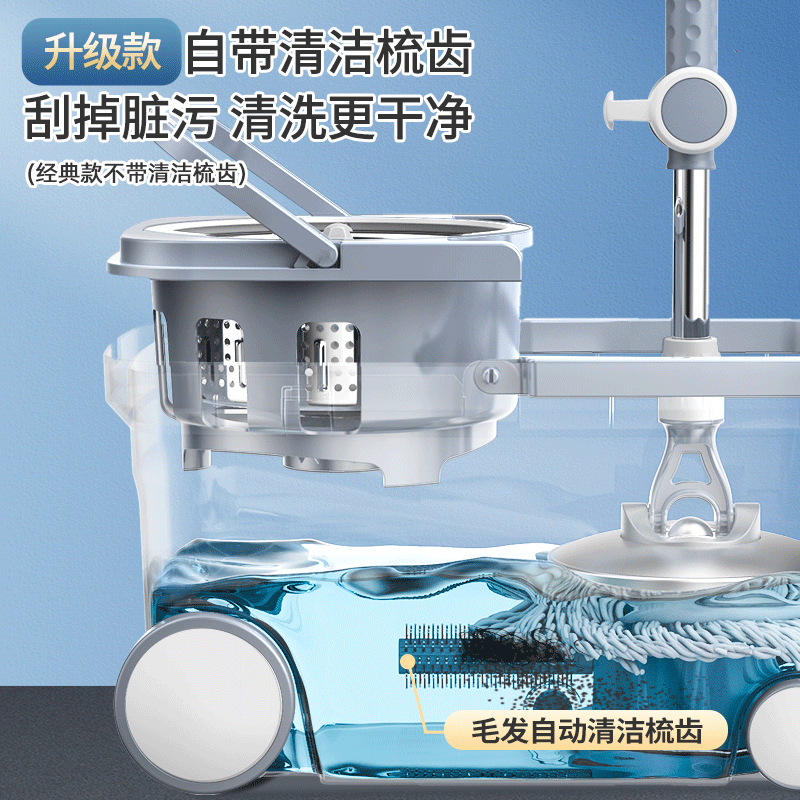 旋转拖把家用双驱甩干地拖自动脱水式2025新款布桶一拖墩布拖净