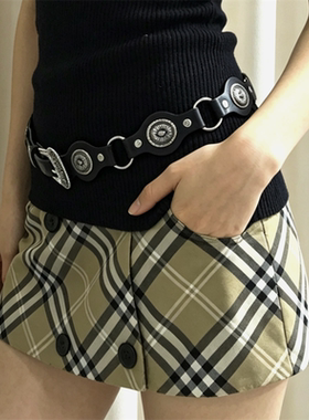复古朋克风铆钉皮带女款腰带配饰