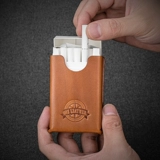 Один кожаный портсигар, мужской портативный ультратонкий ароматизатор, 20 упаковок, защитный чехол из воловьей кожи с китайским ароматом