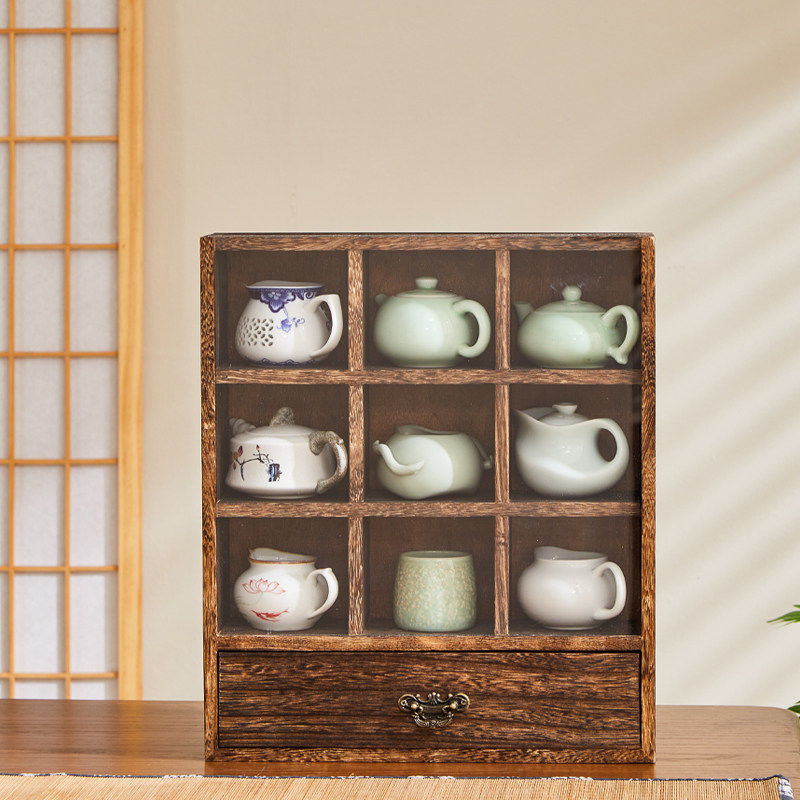 新疆西藏包邮防尘博古架桌面实木壁挂展示柜杯子茶杯架茶具多宝阁,淘宝优惠券,粉丝福利购,淘宝优惠卷