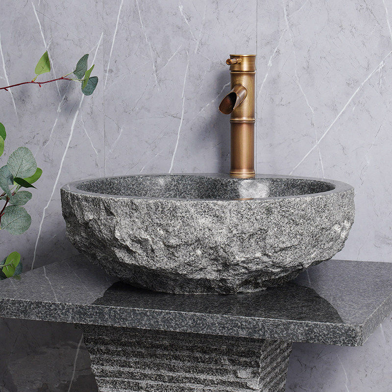 新疆西藏包邮厂家直销天然石头洗手盆户外简约立柱盆阳台庭院一体,淘宝优惠券,粉丝福利购,淘宝优惠卷