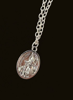 双面天使哥特风复古暗黑项链吊坠锁骨链颈链