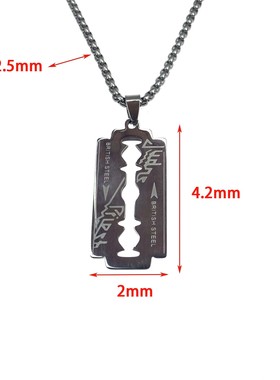 英国摇滚乐队Judas Priest刀片项链潮男剃须刀吊坠嘻哈街舞配饰