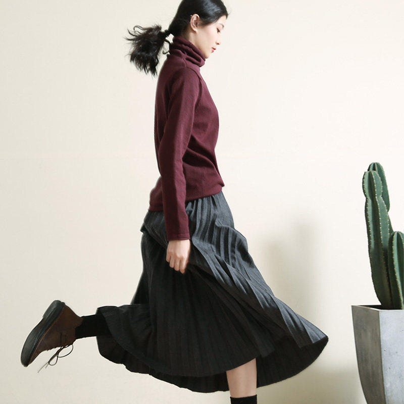 谷家 文艺纯棉线高领毛衣女显瘦 新款堆堆领全棉宽松打底针织衫,淘宝优惠券,粉丝福利购,淘宝优惠卷