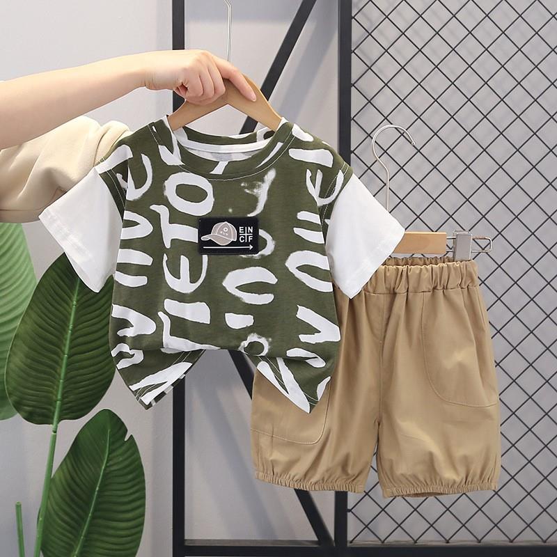 t Shirt Shorts Kids Boy Boys Baby Children Clothes set For-图0