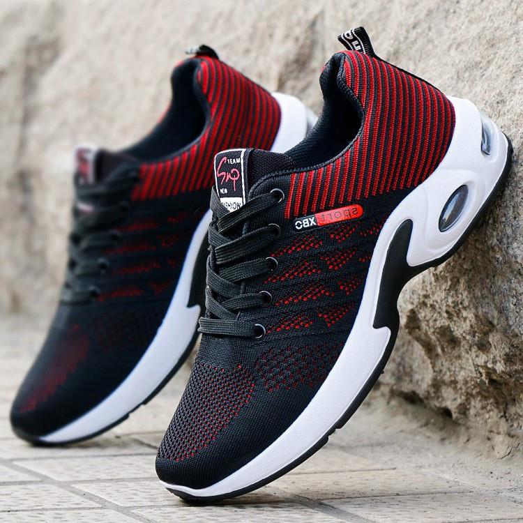 Mens Black Sports Shoes lace-up running casual sneakers men-图1