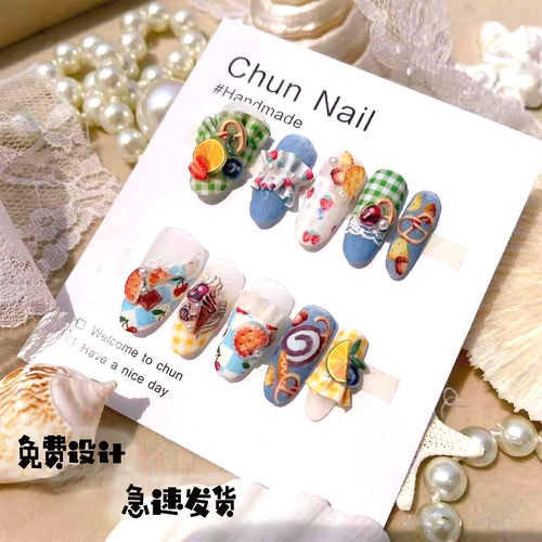 美甲穿戴甲卡纸定制设计甲片样板背纸订制材料包装专用展示小卡片 - 图2