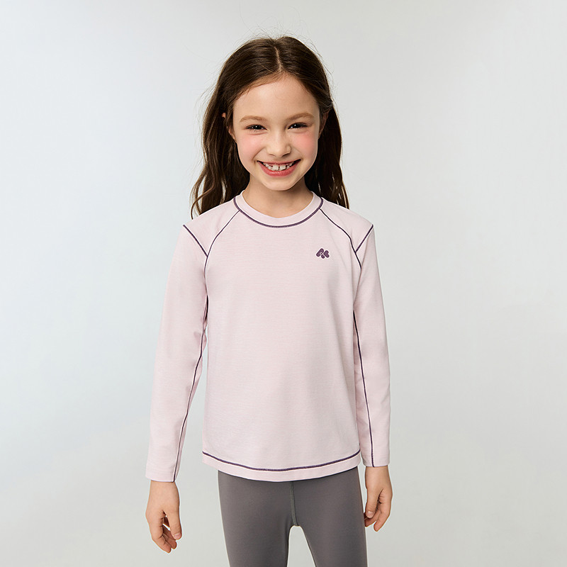 爱慕儿童吸湿排汗软壳衣轻保暖男女孩圆领上衣运动T恤学生打底,淘宝优惠券,粉丝福利购,淘宝优惠卷