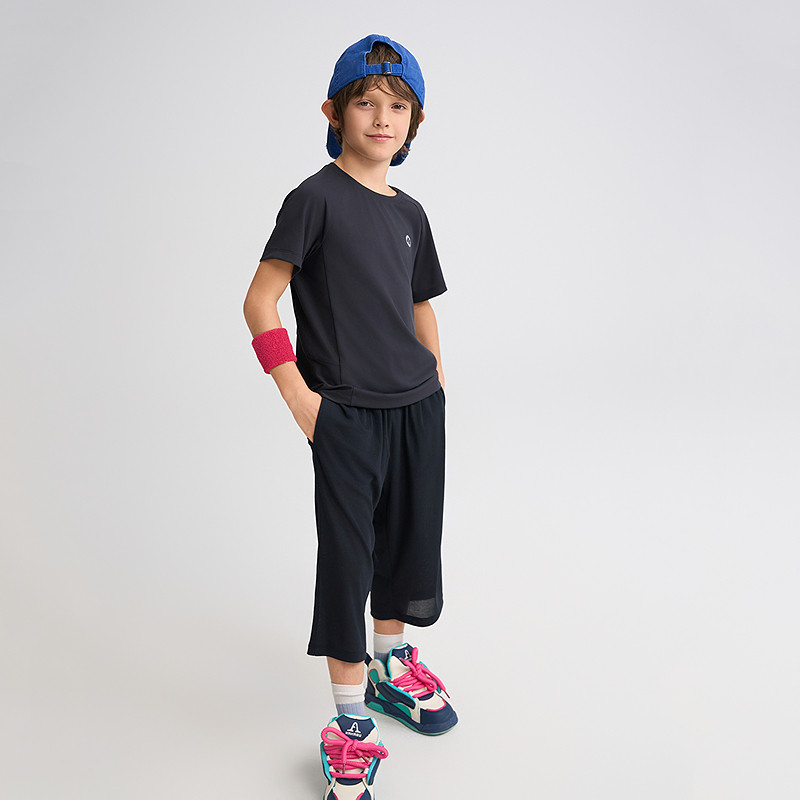 爱慕儿童网眼透气七分运动裤男孩卫裤中学生体育课夏季轻薄A类,淘宝优惠券,粉丝福利购,淘宝优惠卷