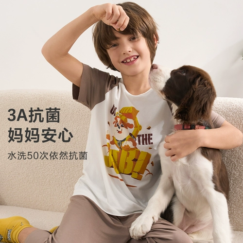 Детская пижама подходит для мужчин и женщин, летние шорты для школьников, короткий рукав