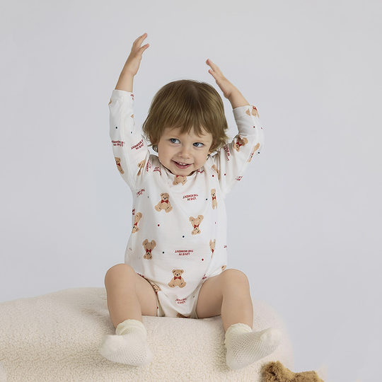 爱慕婴幼奶皮衣男女宝宝婴儿长袖无腿连体衣哈衣爬服可爱A类抗菌