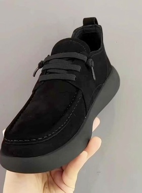 Men's soft leather casual retro casual flat bottomed shoes