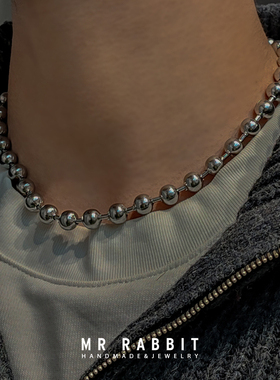 设计师款金属圆球珠项链不掉色