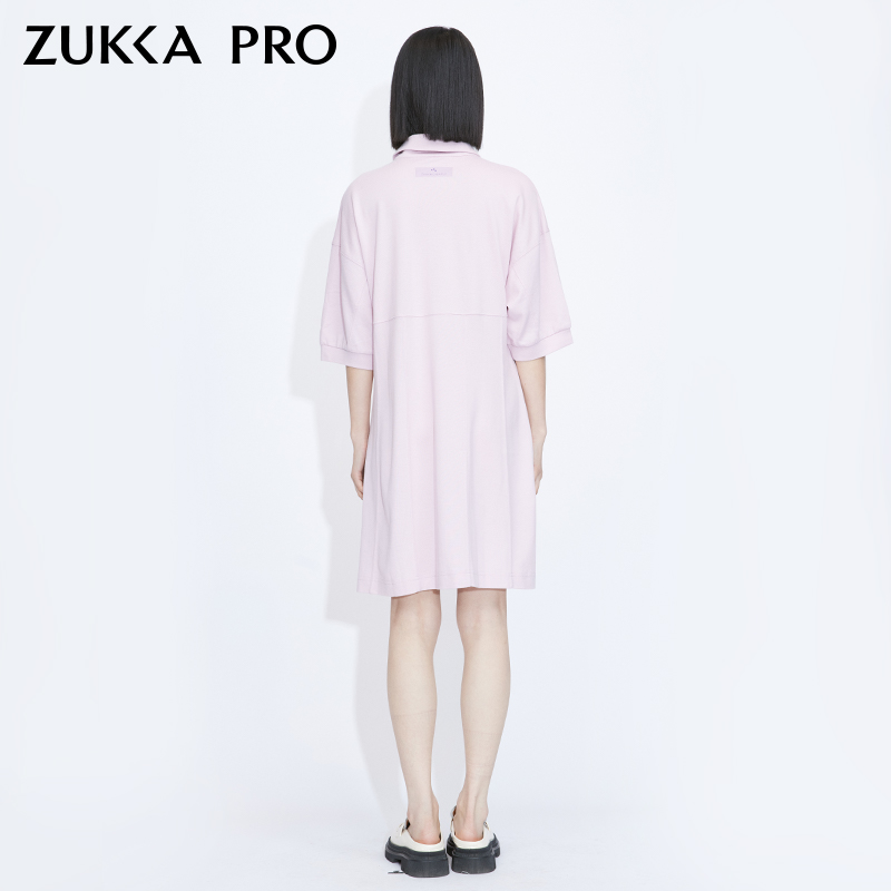 ZUKKA PRO卓卡女装专柜同款秋冬新款Polo领收腰显瘦休闲连衣裙-图3