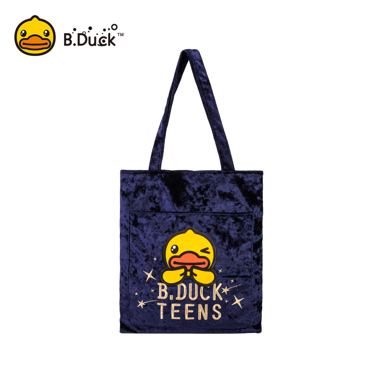 b . duck小黄鸭丝绒妈咪包单肩包 semk盈思妈咪包/袋