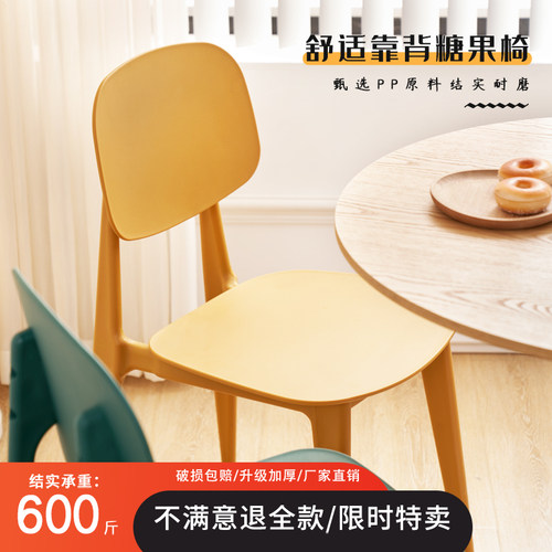 INS北欧椅子网红家用餐椅塑料靠背凳子现代写字椅书桌椅化妆椅PU - 图2