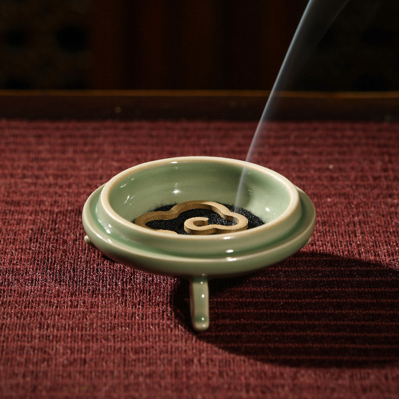 观复闻香卮杯 独创耀州窑青瓷牡丹吉祥纹 一杯两用办公品茗闻香