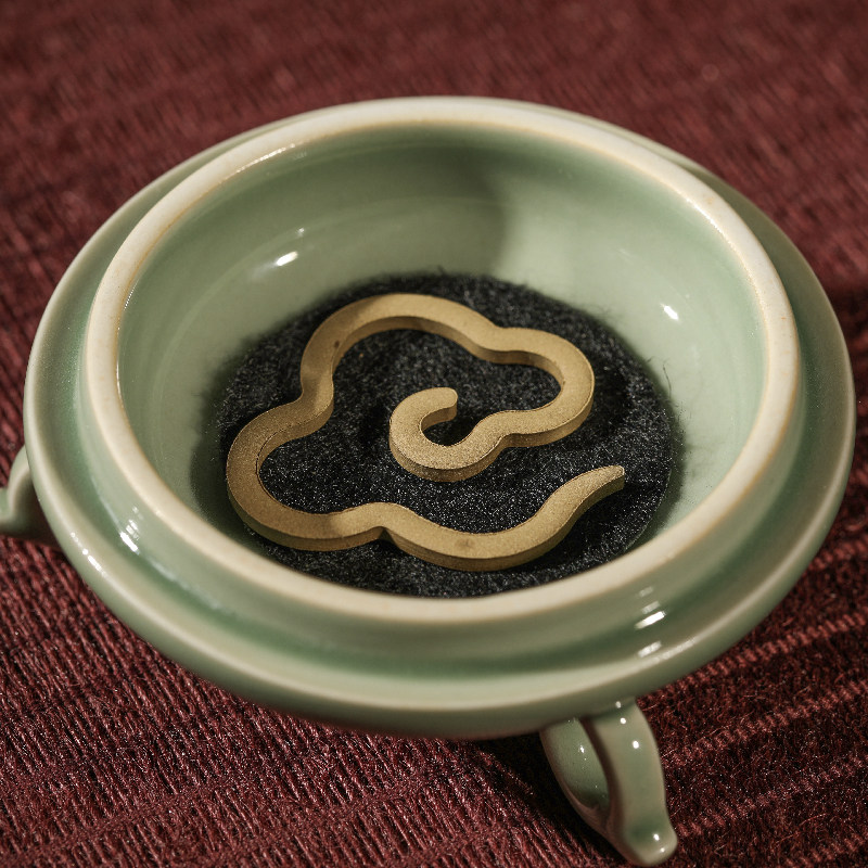 观复闻香卮杯 独创耀州窑青瓷牡丹吉祥纹 一杯两用办公品茗闻香