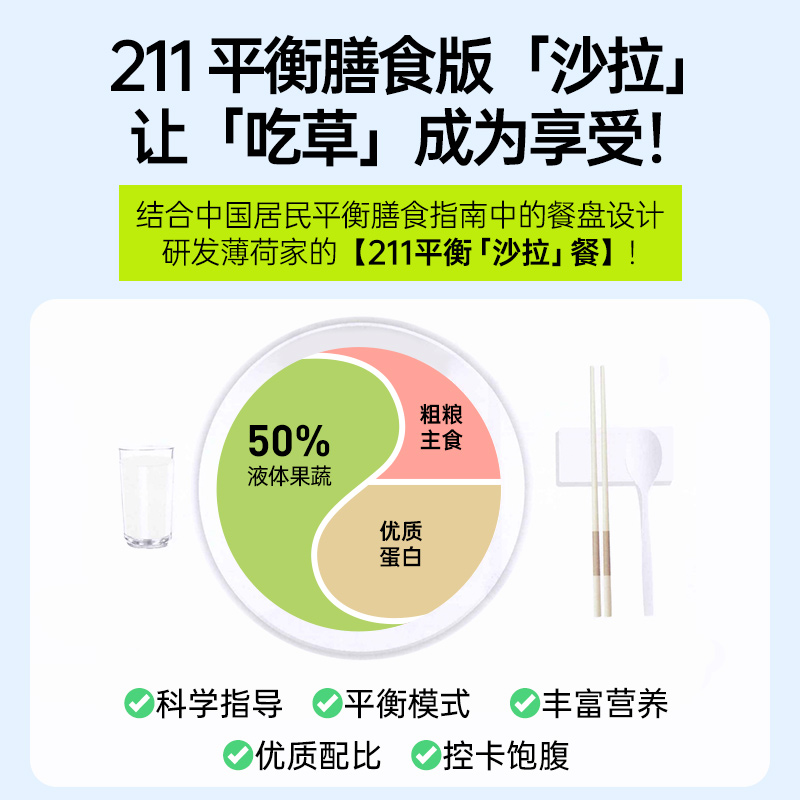 薄荷健康211轻食轻液断低饮食含液体沙拉粗粮配餐控优质碳水代餐 - 图1