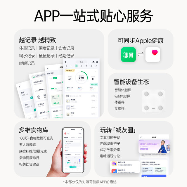 薄荷健康智能体脂秤健身减脂期用体重秤蓝牙精准测量算脂肪宿舍家用