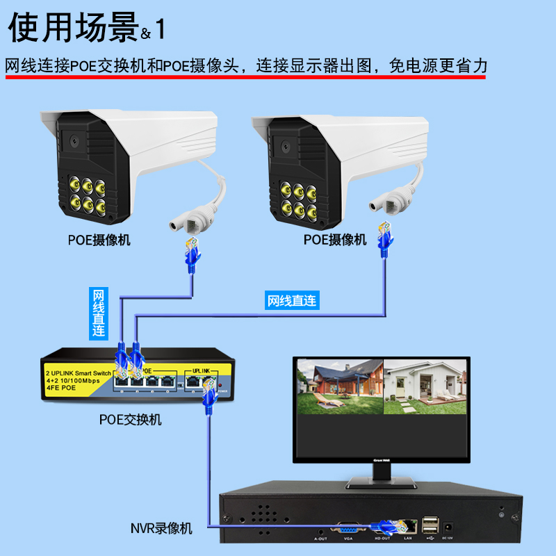 京目 一体机套装家用防水远程手机全彩室外成套监控系统 - 图1