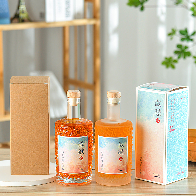 Creative glass wine bottle sealed household fruit wine bottle