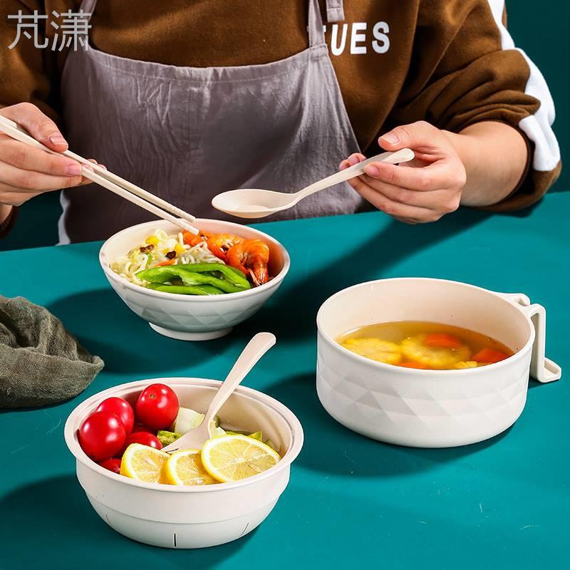 干拌可沥水泡面碗带盖可滤水滤油宿舍学生食堂方便面饭盒荞麦面碗-图2