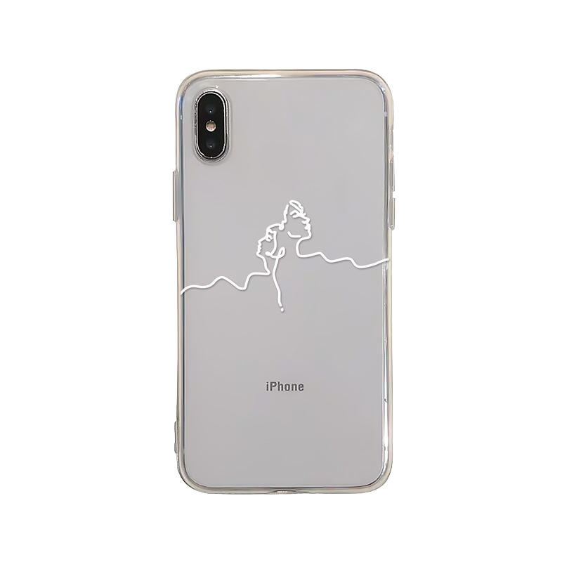 简笔情侣画适用iPhone13华为p20vivox70小米11OPPOreno10荣耀90一加ace苹果12手机软壳硅胶15plus苹果14max - 图3