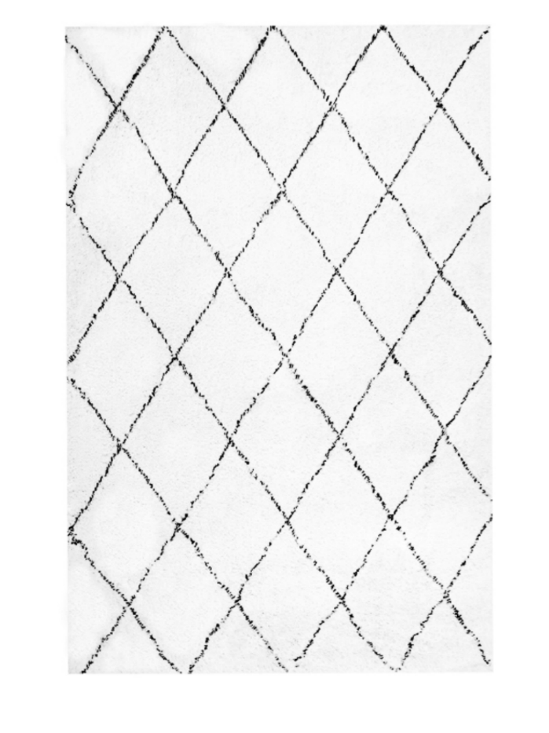 摩洛哥地毯奶油风ins简约百搭北欧菱格纹客厅床边飘窗长绒毯定制-图3