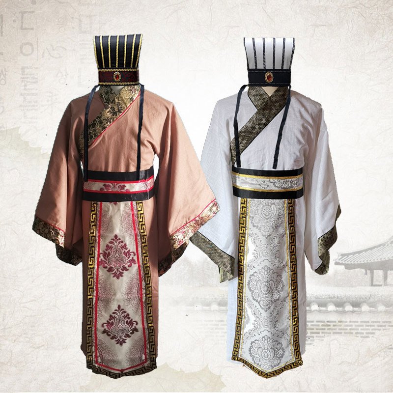古装男汉服直裾古代官员大臣官服谋士秦朝汉朝三国战国演出服戏服_虎窝淘
