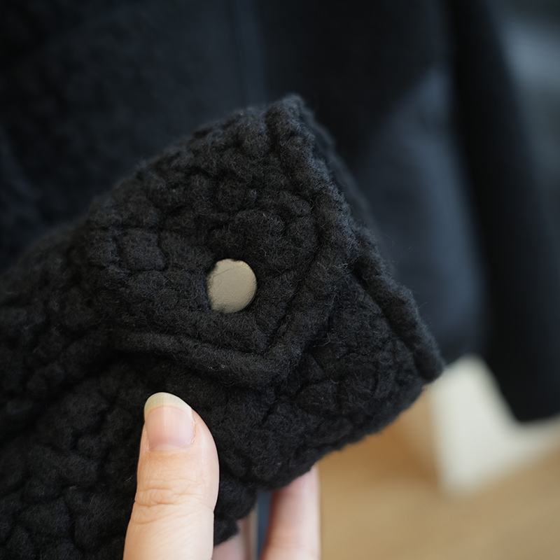 酷飒保暖双在线！宽松显瘦休闲立领羊羔毛短款外套女上衣秋冬A64Q - 图0