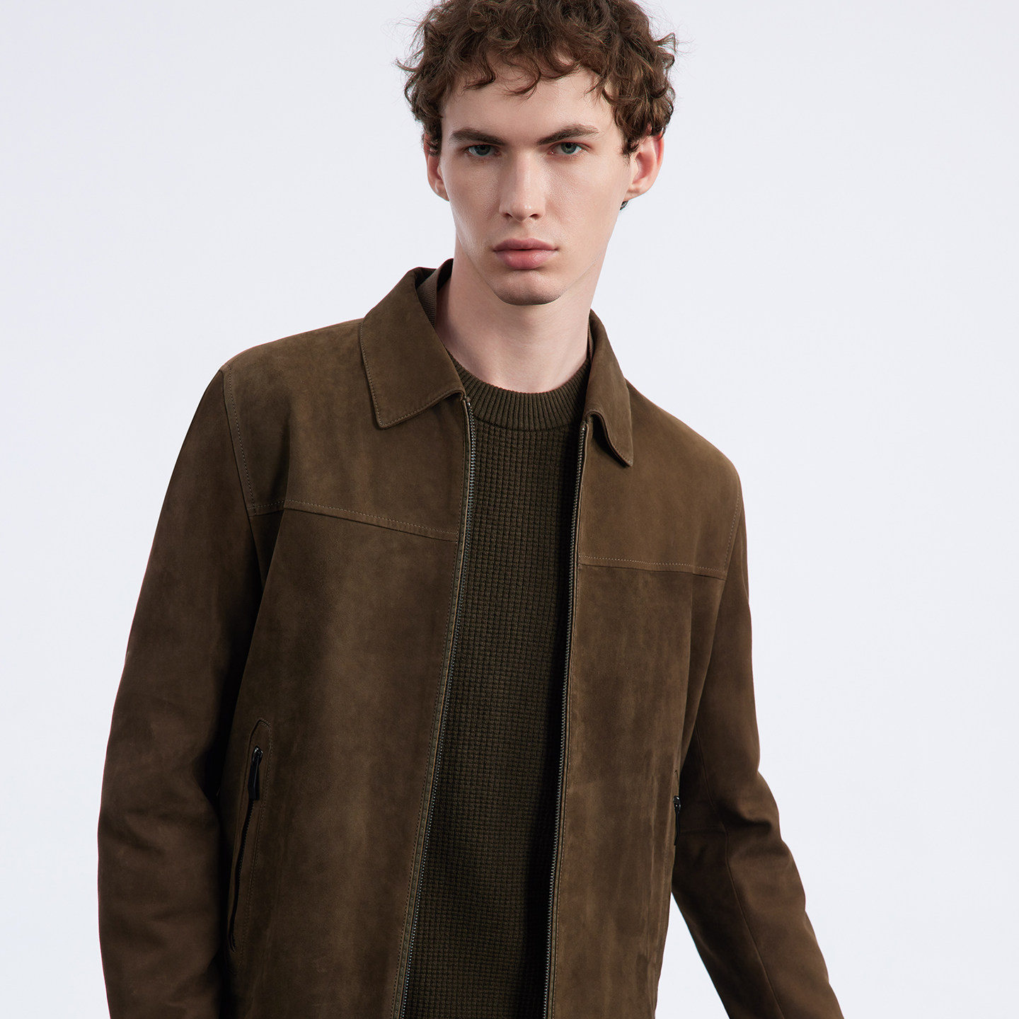 VSKONNE威斯康尼男皮衣卡其翻领中青年真羊皮老钱风复古皮衣外套,淘宝优惠券,粉丝福利购,淘宝优惠卷