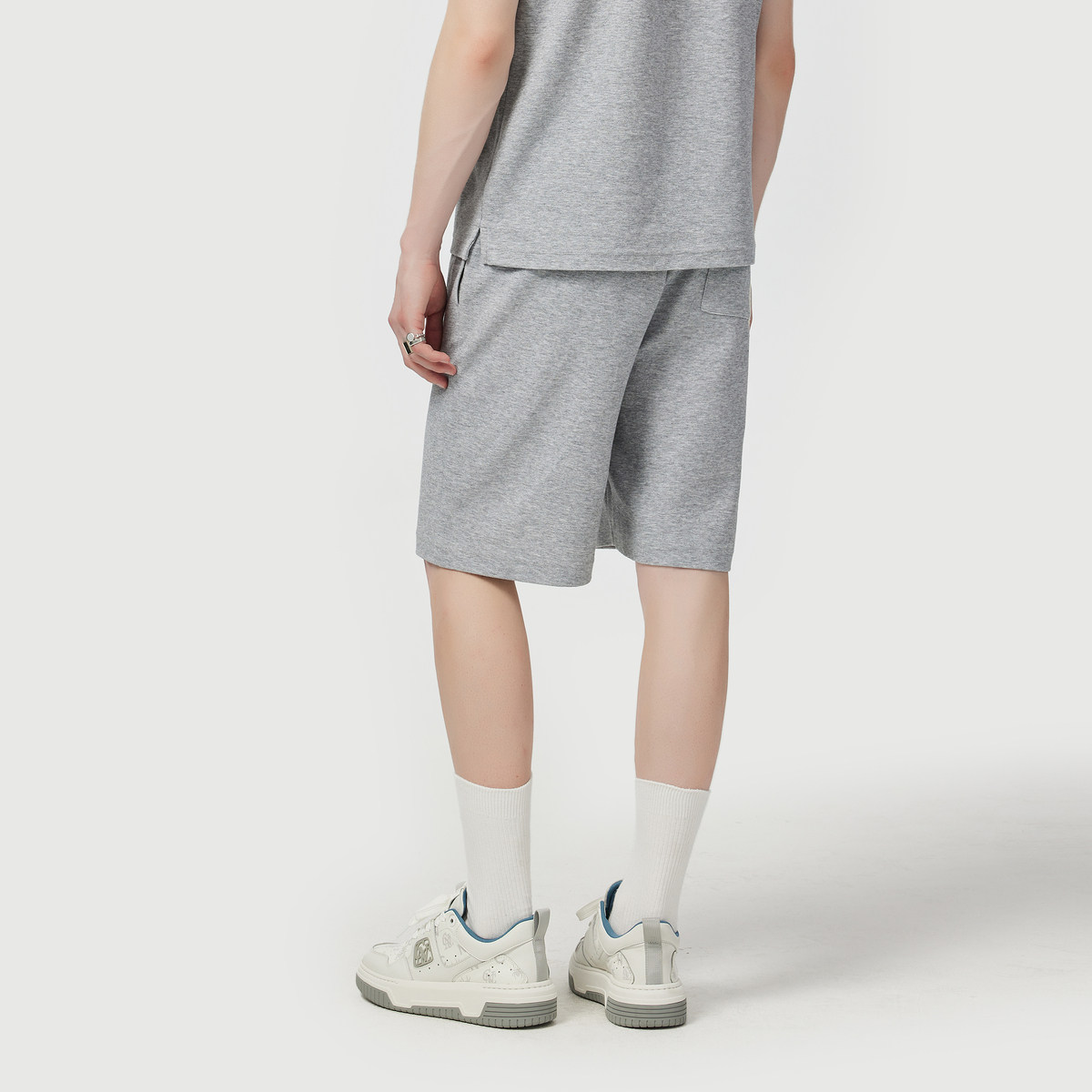 CNC男装25春夏新款灰色运动五分裤男士极简风套装休闲裤,淘宝优惠券,粉丝福利购,淘宝优惠卷