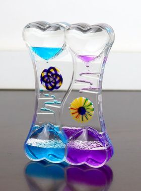创意亚克力油滴液体沙漏摆件