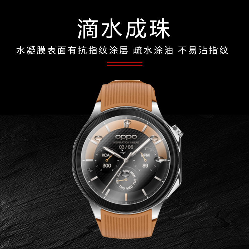 适用于OPPO Watch X全屏水凝膜智能手表1.43寸高清屏幕防刮防摔防指纹护眼蓝光非钢化保护贴膜防窥磨砂-图3