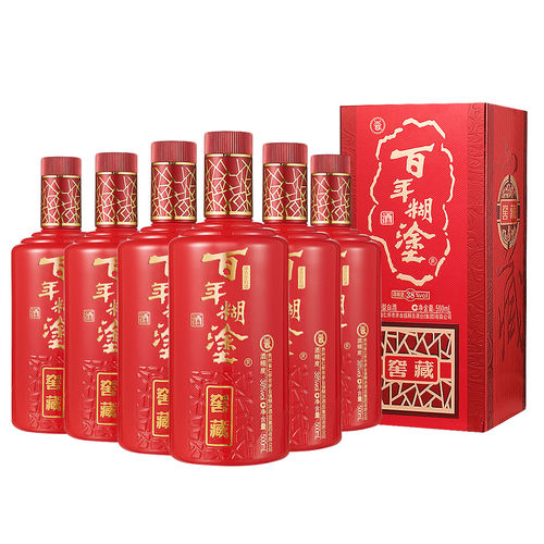 【五粮精酿】百年糊涂52/38度窖藏礼盒浓香型高粱白酒送礼500ml*6 - 图0