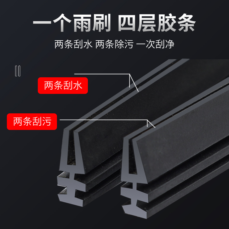 适用奥迪A4L雨刮器原装A6L/A3/A5/A7/A8/Q2L/Q3/Q5四层胶条雨刷器 - 图2