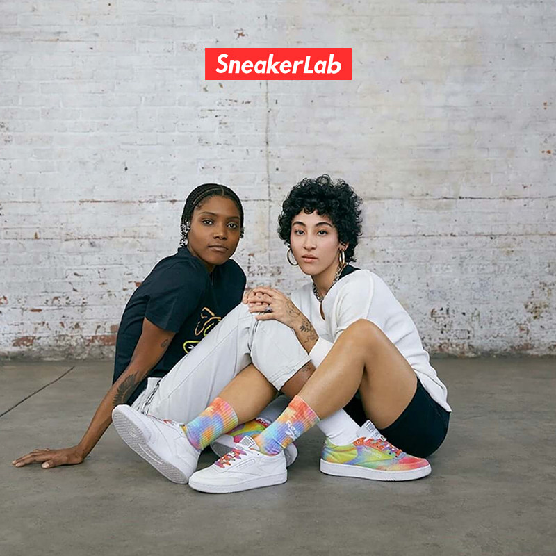 锐步reebok club c85彩色扎染板鞋 搜货运动板鞋/休闲鞋