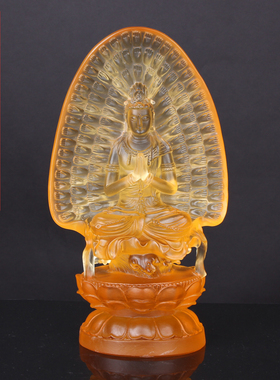 古法琉璃观世音菩萨自在风佛像