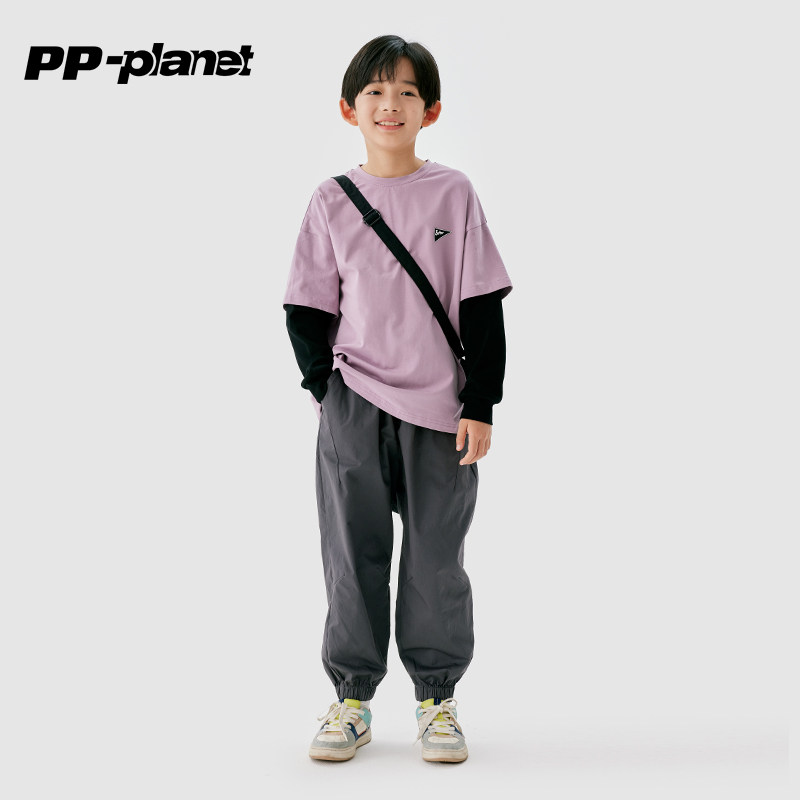 PP星球童装原创儿童假两件长袖T恤春秋装新款男女童休闲卫衣T,淘宝优惠券,粉丝福利购,淘宝优惠卷