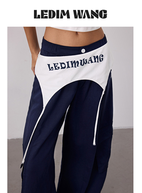 LEDIMWANG美式印花不规则屁帘女
