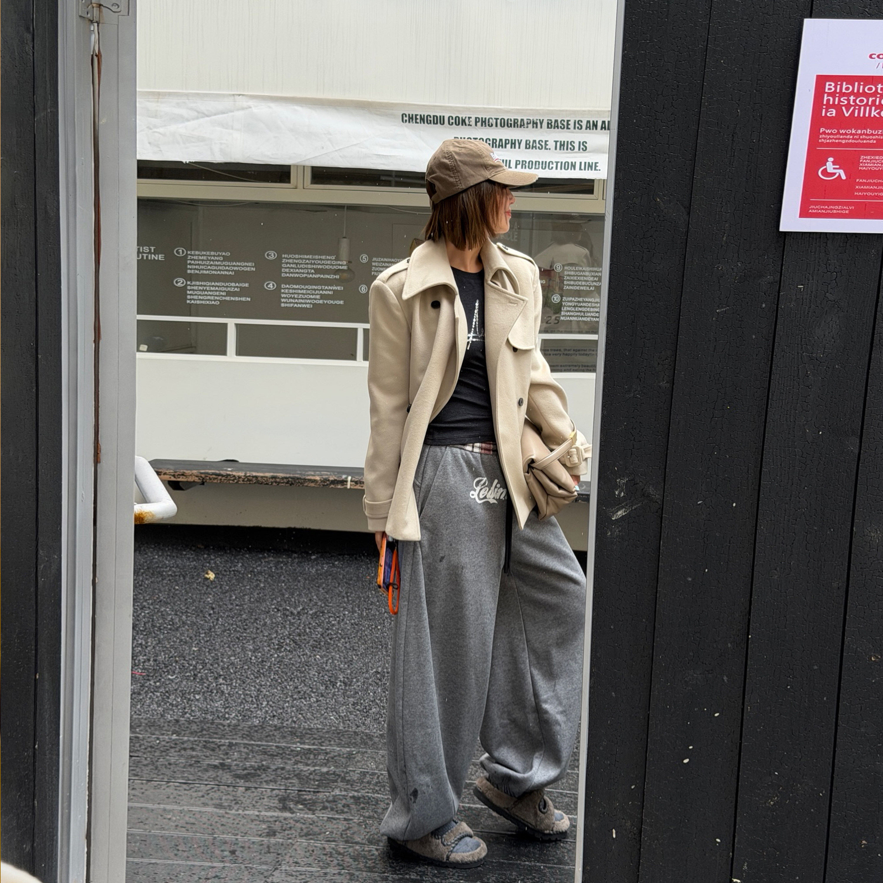 LEDIM WANG黑标/高智游牧风短款毛呢外套女风衣式大衣25秋冬新款,淘宝优惠券,粉丝福利购,淘宝优惠卷