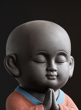 大号陶瓷小和尚摆件中式禅